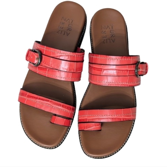 Naturalizer Shoes - Naturalizer Karlie Leather Toe-Loop Sandals in Mango Spice Size 8 Pristine